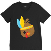 Thanksgiving Turkey Thanksgiving Turkey, Brown Turkey, Feathers V-neck Tee | Artistshot