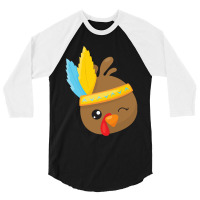 Thanksgiving Turkey Thanksgiving Turkey, Brown Turkey, Feathers 3/4 Sleeve Shirt | Artistshot