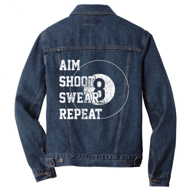 Billard Billiards 8 Eight Ball Retro Gift Men Denim Jacket | Artistshot