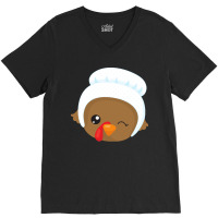 Thanksgiving Turkey Thanksgiving Turkey, Brown Turkey, Pilgrim Bonnet V-neck Tee | Artistshot