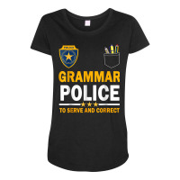 Funny English Teacher Grammar Police T Shirt Maternity Scoop Neck T-shirt | Artistshot