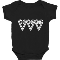 White Line Candy Cane Hearts For Christmas Baby Bodysuit | Artistshot