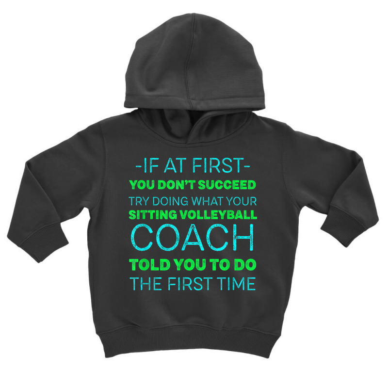 Try Doing What Your Sitting Volleyball Coach Told You Toddler Hoodie | Artistshot