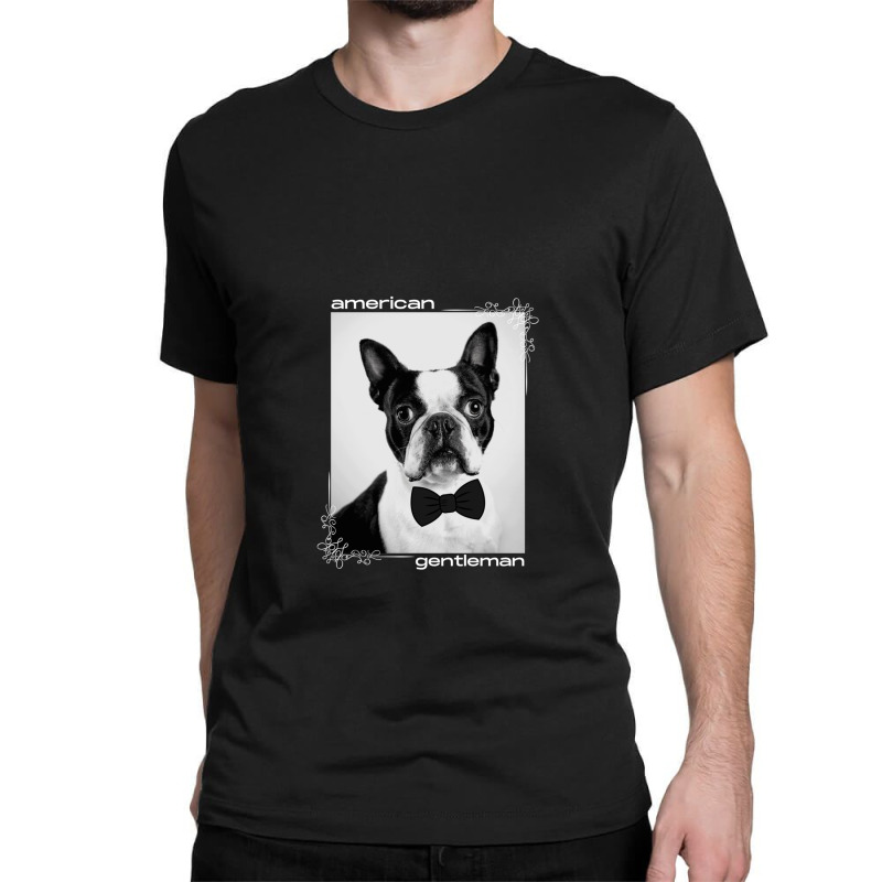 Boston Terrier Bowtie Classic T-shirt by AudreyRussian | Artistshot