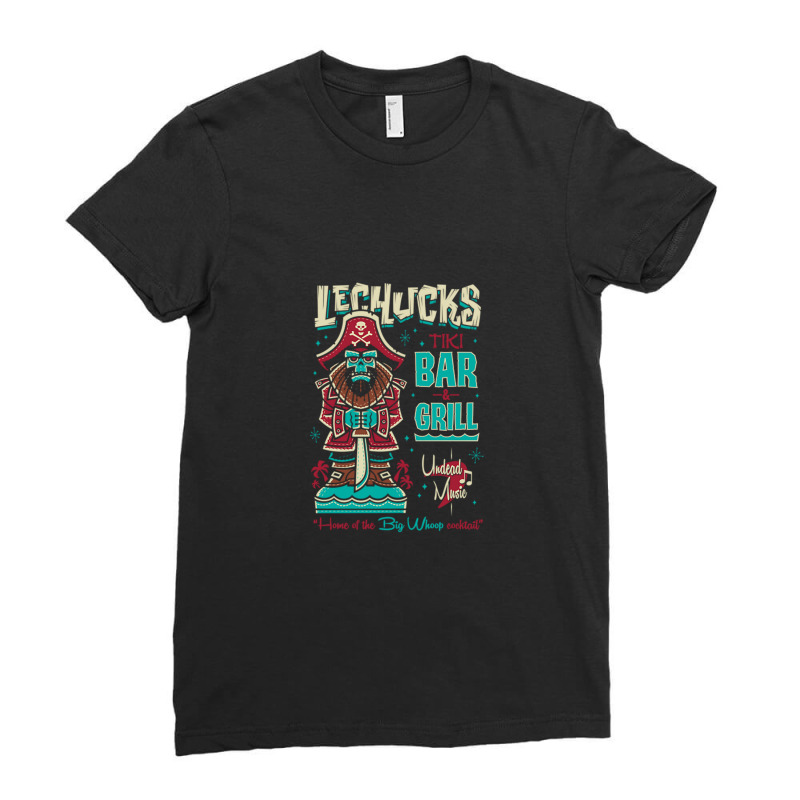 Monkey Island T-shirtlechucks Tiki Bar - Monkey Island - Retro Video G Ladies Fitted T-Shirt by TimothyPickard | Artistshot