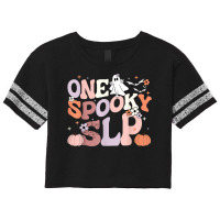 Cute One Spooky Slp Speech Language Pathologist Halloween T Shirt Scorecard Crop Tee | Artistshot