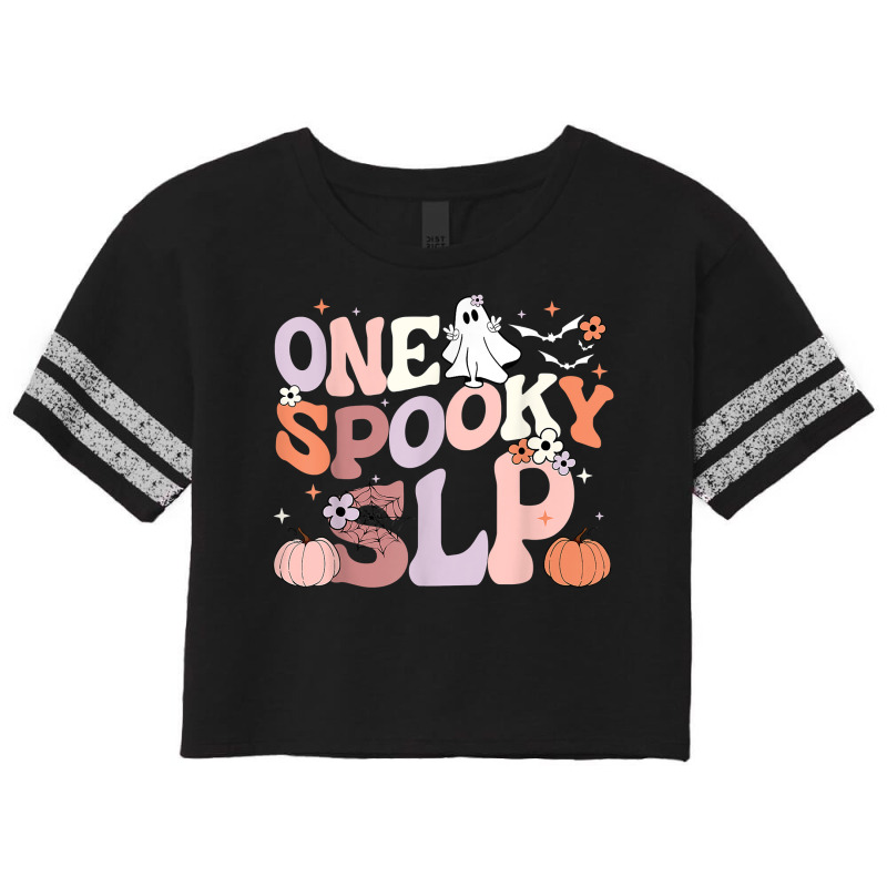 Cute One Spooky Slp Speech Language Pathologist Halloween T Shirt Scorecard Crop Tee by maecopaharo | Artistshot