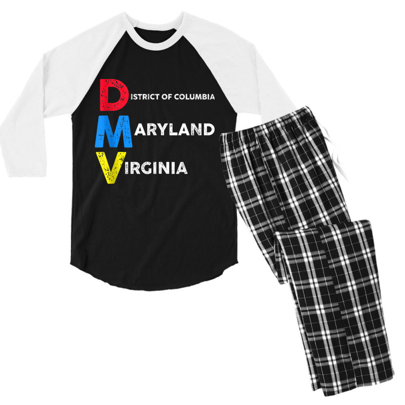 Dmv Native Aka Dc, Maryland And Virginia Tank Top Men's 3/4 Sleeve Pajama Set | Artistshot