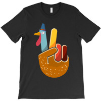 Thanksgiving Turkey Turkey Peace Hand Sign Thanksgiving (1) T-shirt | Artistshot