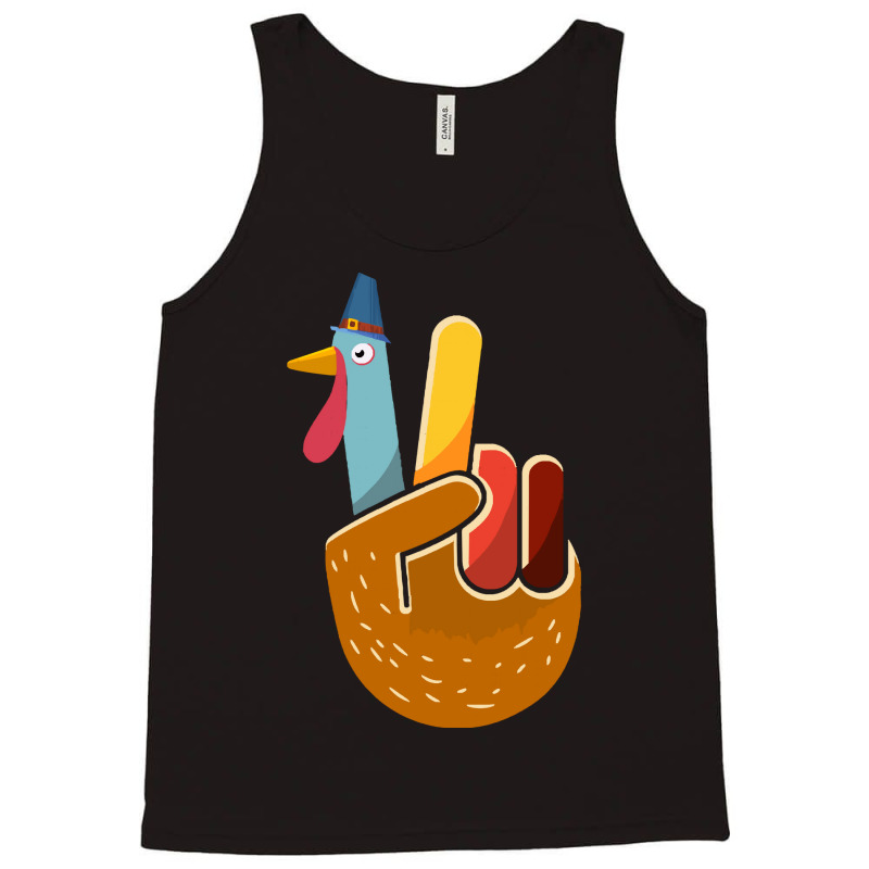 Thanksgiving Turkey Turkey Peace Hand Sign Thanksgiving (1) Tank Top | Artistshot