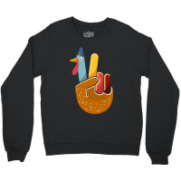 Thanksgiving Turkey Turkey Peace Hand Sign Thanksgiving (1) Crewneck Sweatshirt | Artistshot