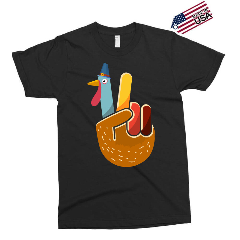 Thanksgiving Turkey Turkey Peace Hand Sign Thanksgiving (1) Exclusive T-shirt | Artistshot