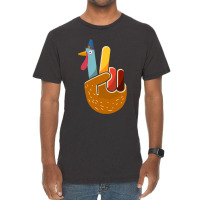 Thanksgiving Turkey Turkey Peace Hand Sign Thanksgiving (1) Vintage T-shirt | Artistshot