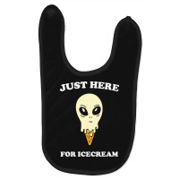 Just Here For Icecream Alien Funny Saying Giftidea Baby Bibs | Artistshot