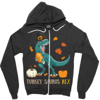 Thanksgiving Turkey Turkey- Saurus Rex Zipper Hoodie | Artistshot