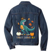 Thanksgiving Turkey Turkey- Saurus Rex Men Denim Jacket | Artistshot