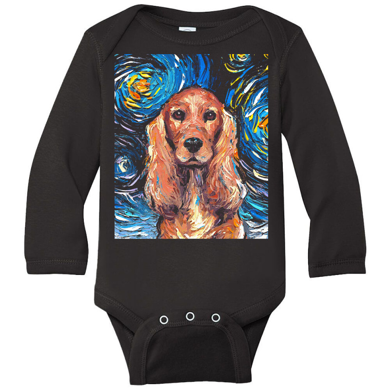 Cocker Spaniel T  Shirt Cocker Spaniel Night Long Sleeve Baby Bodysuit by rgibson131 | Artistshot