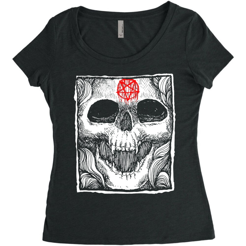 Skull Pentagram Fatality Pentagram Demon By Kraftd Women's Triblend Scoop T-shirt by Quick Scully | Artistshot