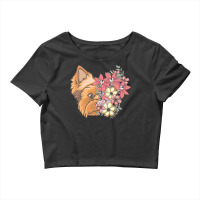 Yorkie T  Shirt Yorkshire Terrier With Flowers T  Shirt Crop Top | Artistshot