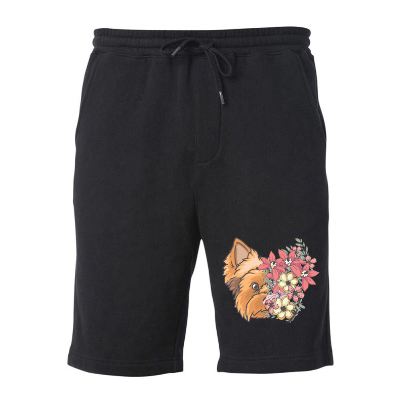 Yorkie T  Shirt Yorkshire Terrier With Flowers T  Shirt Fleece Short by gstamm | Artistshot