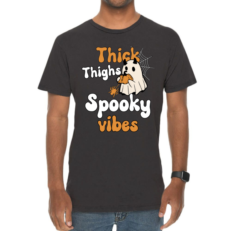 Thick Thighs Spooky Vibes Thick Thighs Spooky Vibes - Retro Groovy Vin Vintage T-shirt | Artistshot