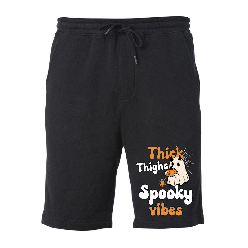 Thick Thighs Spooky Vibes Thick Thighs Spooky Vibes - Retro Groovy Vin Fleece Short | Artistshot