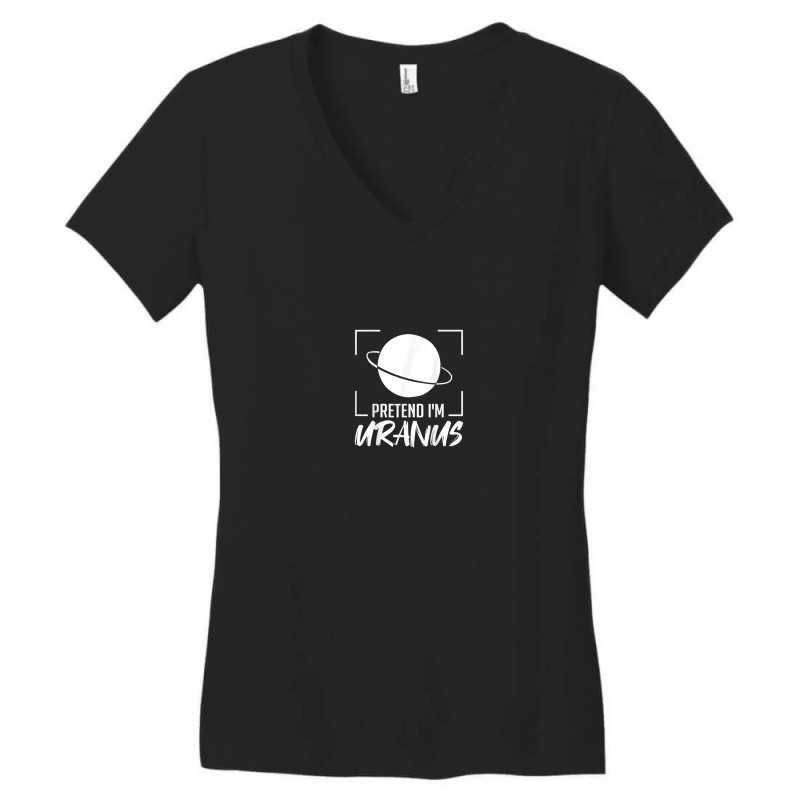 Uranus Planet Ring Solar System Gas Atmosphere Space Women's V-Neck T-Shirt by Posh | Artistshot