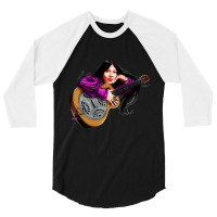 Buffy Sainte Marie - An Illustration By Paul Cemmick 3/4 Sleeve Shirt | Artistshot