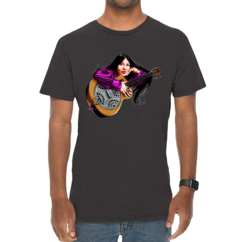 Buffy Sainte Marie - An Illustration By Paul Cemmick Vintage T-shirt | Artistshot