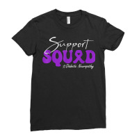 Support Squad Diabetic Neuropathy Awareness Purple Ribbon T Shirt Ladies Fitted T-shirt | Artistshot