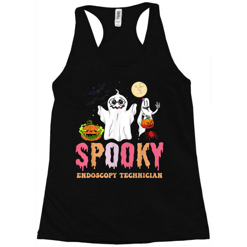 Groovy Ghost Spooky Endoscopy Technician Halloween Costumes Racerback Tank by Outpost | Artistshot