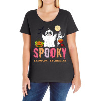 Groovy Ghost Spooky Endoscopy Technician Halloween Costumes Ladies Curvy T-shirt | Artistshot