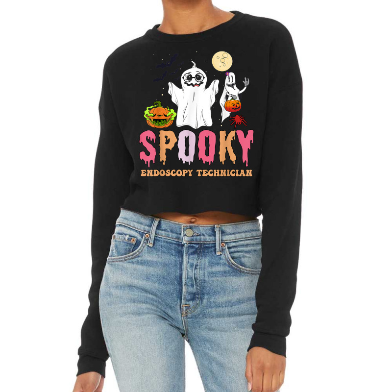 Groovy Ghost Spooky Endoscopy Technician Halloween Costumes Cropped Sweater by Outpost | Artistshot