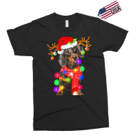 Dachshund Christmas Dachshund Dog Santa Hat Christmas Lights Happy Hol Exclusive T-shirt | Artistshot