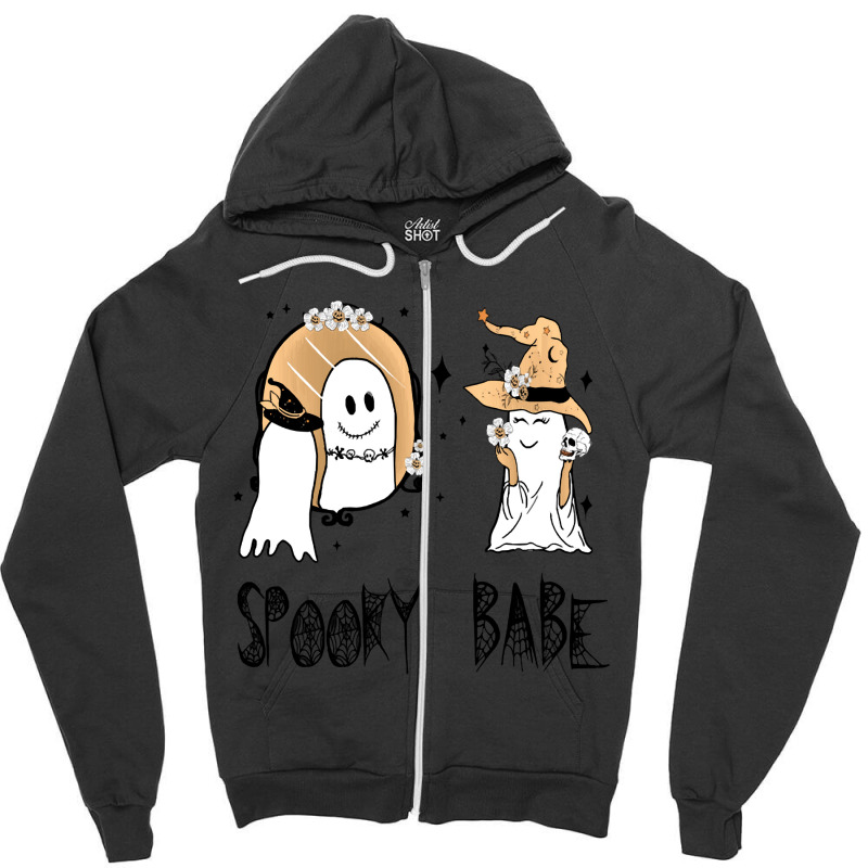 Tpween2022 Ghostishious Spooky Babe Zipper Hoodie | Artistshot