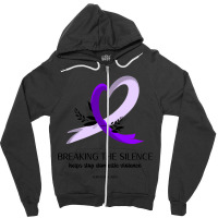 Breaking The Silence Helps Stop Domestic Violence (survivors Unite) Zipper Hoodie | Artistshot