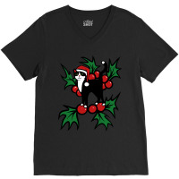 Tuxedo Cat Christmas Tuxedo Cat Christmas V-neck Tee | Artistshot