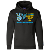 Peace Love Hanukkah Leopard Hanukkah Menorah Jewish Champion Hoodie | Artistshot