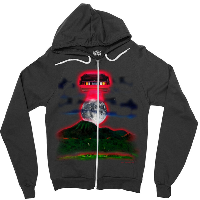 Moon Abduction Zipper Hoodie by Adcock Salmon | Artistshot