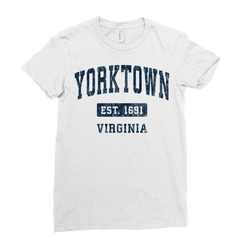 Yorktown Virginia Va Vintage Athletic Sports Design Long Sleeve T Shir Ladies Fitted T-Shirt by cm-arts | Artistshot