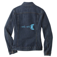 Gamer Heartbeat Lifeline Modern Video Game Controller Cool Gamer Gifts Ladies Denim Jacket | Artistshot