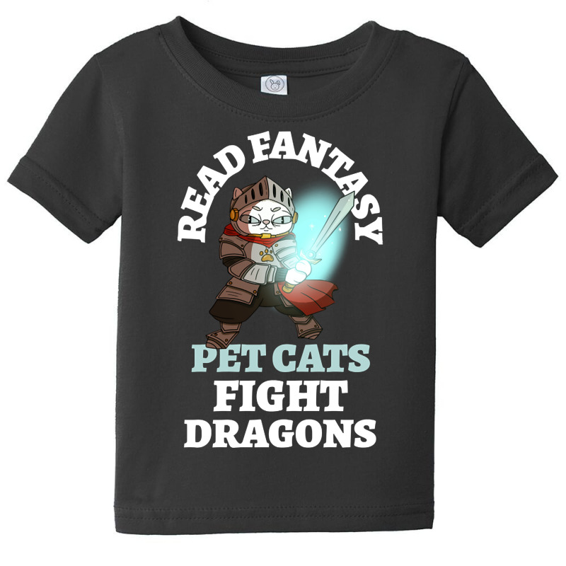 Read Fantasy Pet Cats Fight Dragons Knight Fun Reading Baby Tee by Kenlofu52 | Artistshot