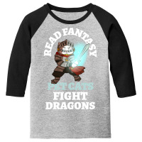 Read Fantasy Pet Cats Fight Dragons Knight Fun Reading Youth 3/4 Sleeve | Artistshot