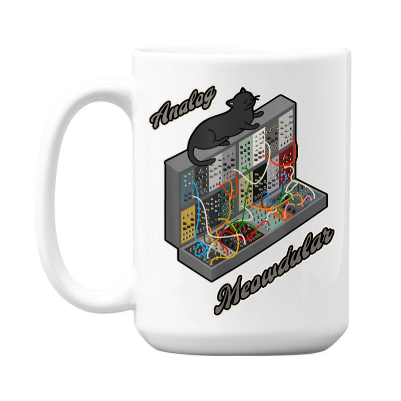 Cat On Analog Modular Synth Funny Synthesizer 15 Oz Coffee Mug | Artistshot