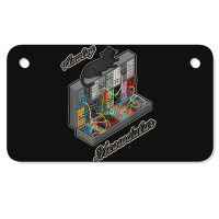 Cat On Analog Modular Synth Funny Synthesizer Motorcycle License Plate | Artistshot