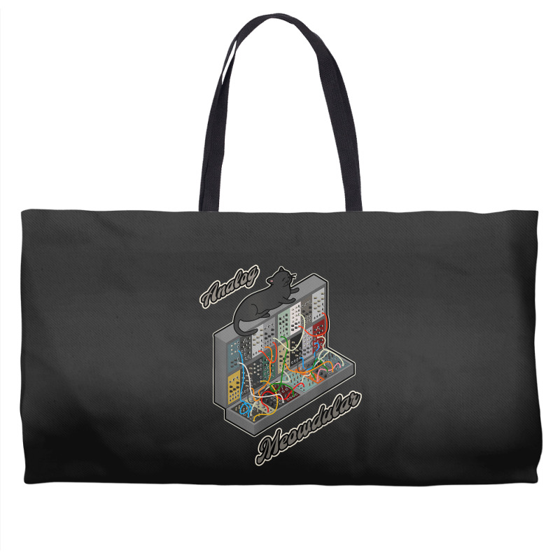 Cat On Analog Modular Synth Funny Synthesizer Weekender Totes | Artistshot