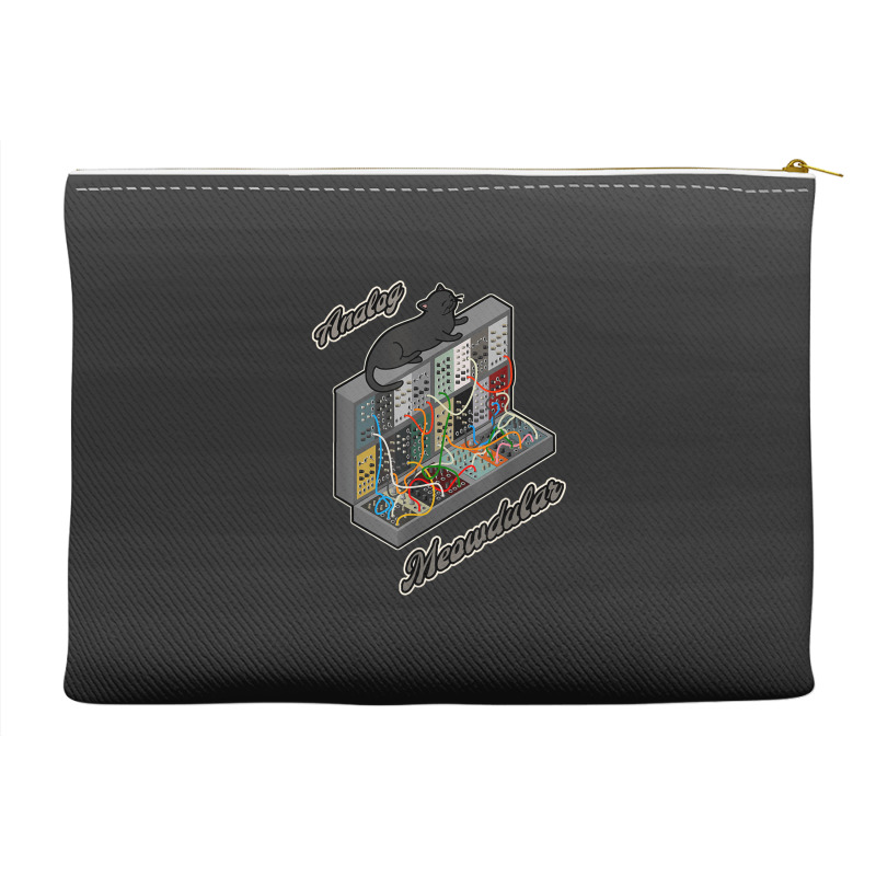 Cat On Analog Modular Synth Funny Synthesizer Accessory Pouches | Artistshot