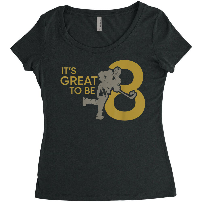 Its Great To Be Eight Boys Hockey 8th Birthday Tshirt Women's Triblend Scoop T-shirt by DevynGiorgio | Artistshot