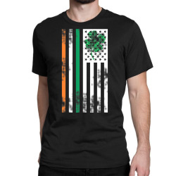 irish american flag ireland shamrock st. patricks paddys day t shirt Classic T-shirt | Artistshot