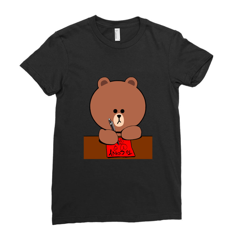 Brown Bear Cony Bunny Rabbit Love Letter Ladies Fitted T-Shirt by AudreyRussian | Artistshot